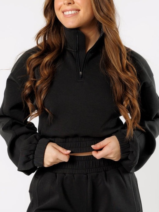 PARAGON Tops - PARAGON Black Quarter-Zip Pullover Hoodie
